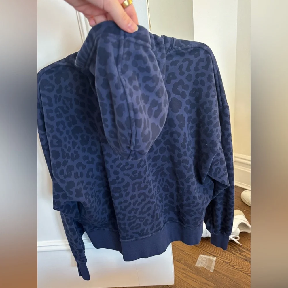 Nike‎ Navy Leopard-Print Hooded Sweatshirt
